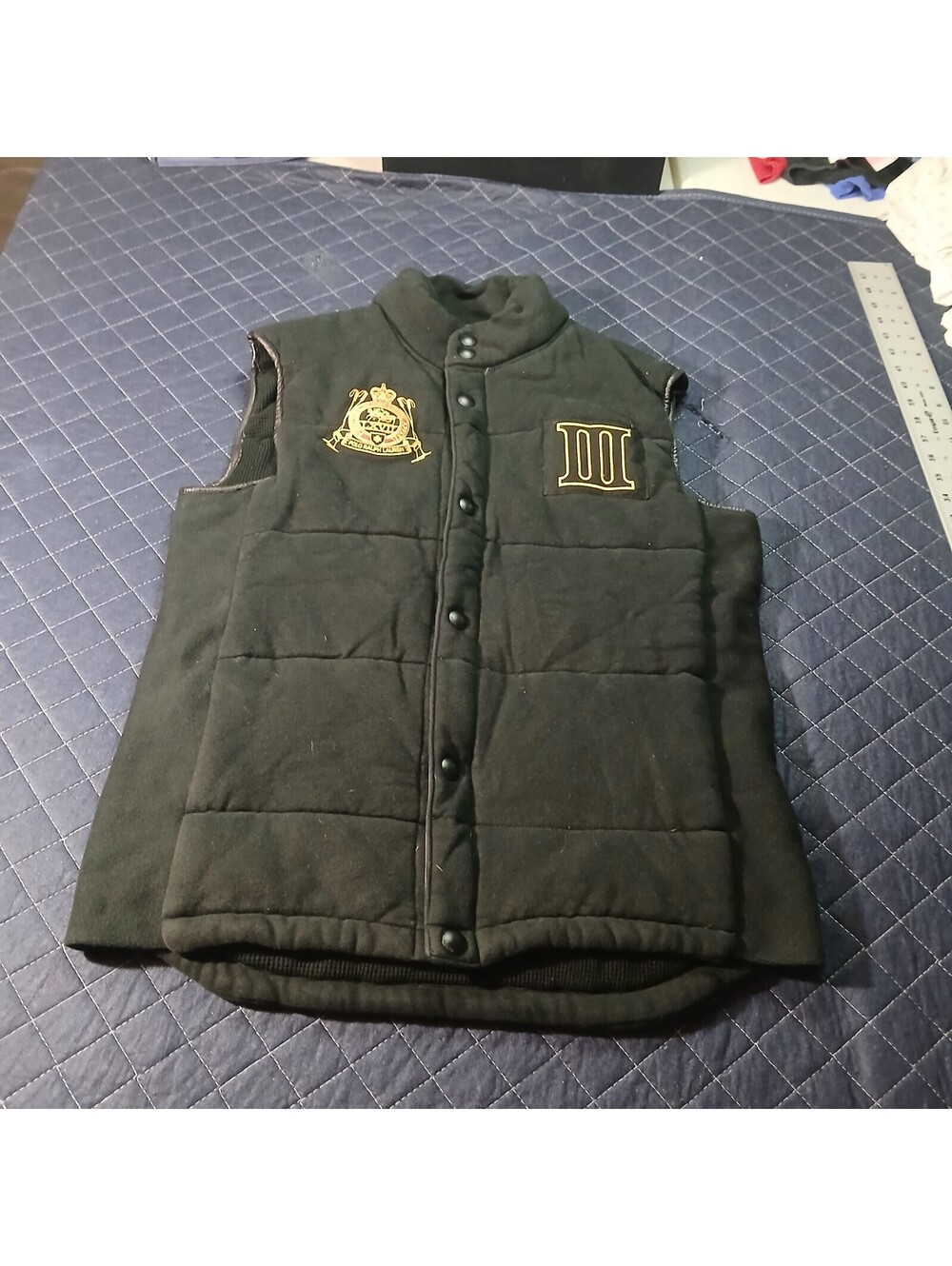 Polo Ralph Lauren Preppy Puffer Vest Black Argentina Crest Spellout Size M